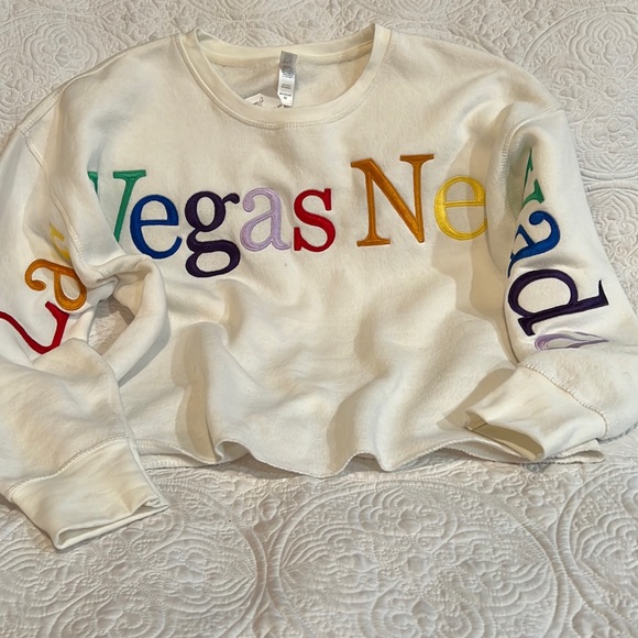 Tops - Las Vegas crew neck sweatshirt with rainbow letters, size medium, NWT